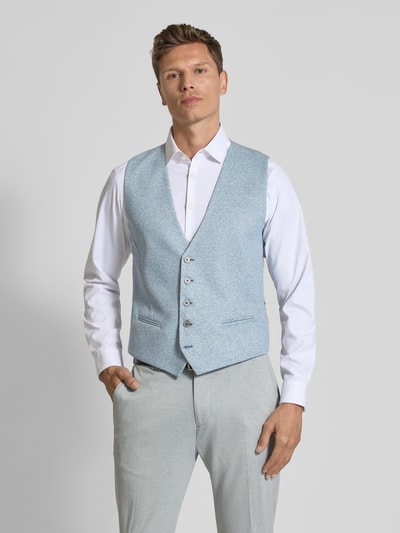 Zuitable Kamizelka garniturowa z dekoltem w serek model ‘WESLEY’ Morski 4