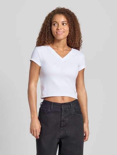 Calvin Klein Jeans T-shirt z detalem z logo Biały 4