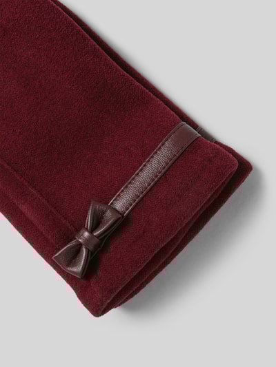 EEM Regular Fit Handschuhe mit Zierschleife Bordeaux 2