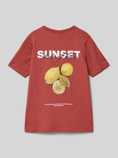 s.Oliver RED LABEL T-shirt o kroju regular fit z czystej bawełny Ciemnoczerwony 3