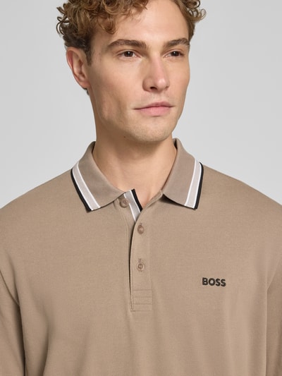 BOSS Green Regular Fit Poloshirt aus reiner Baumwolle Modell 'Plisy' Khaki 3