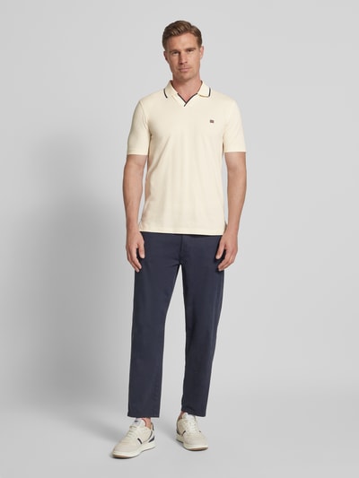 Christian Berg Men Regular fit poloshirt met logostitching en polokraag Metallic beige - 1