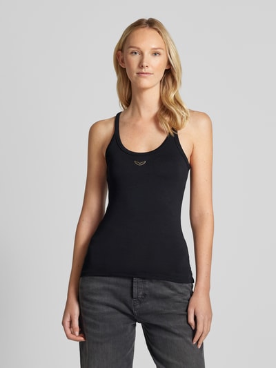 Zadig & Voltaire Tanktop mit Label-Stitching Modell 'ALBA' Black 4