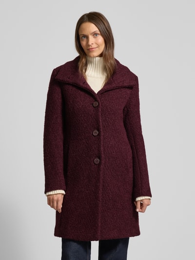 Milo Coats Lange jas met knoopsluiting, model 'LISETTE' Bordeaux - 4