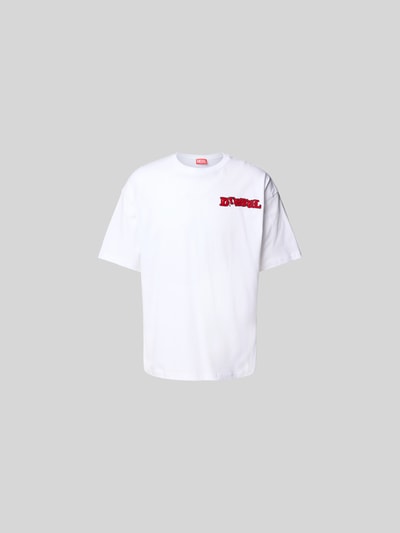 Diesel T-Shirt mit Label-Print Weiss 2