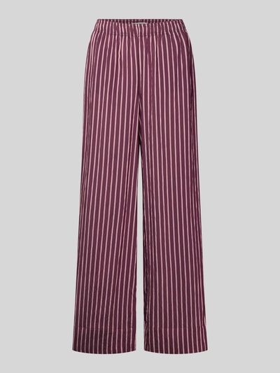 Produktfoto, Regular Fit Weite Hose aus Viskose-Mix Modell 'MELDOLA' von Only, mehrfarbig gestreift, Popeline, 7/8-Länge, elastischer Bund, seitliche Eingrifftaschen