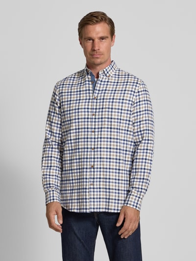 Christian Berg Men Slim Fit Freizeithemd mit Button-Down-Kragen Taupe 4