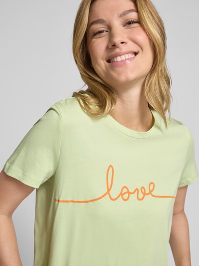 Vero Moda Regular fit T-shirt van puur katoen, model 'KAMI' Lichtgroen - 3