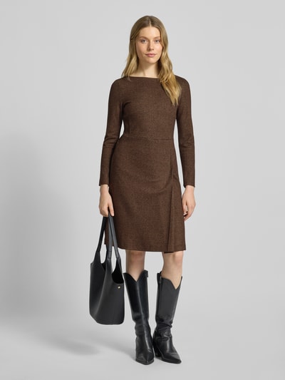 Weekend Max Mara Sukienka dżersejowa taliowana z mieszanki wiskozy model ‘BALOCCO’ Czekoladowy 1