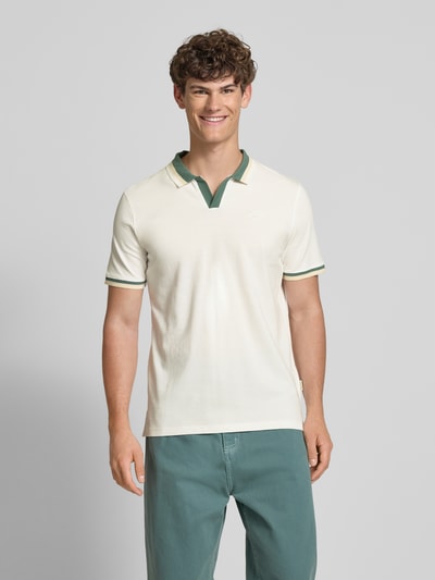 Blend Regular Fit Poloshirt mit V-Ausschnitt Modell 'Evo' Weiss 4