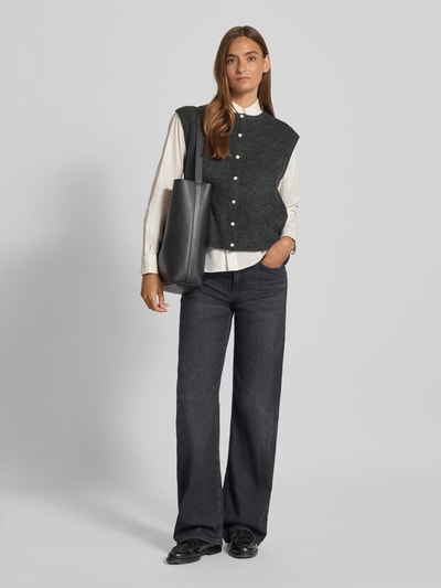 Neo Noir Mouwloos vest met kapmouwen, model 'Everest' Middengrijs - 1