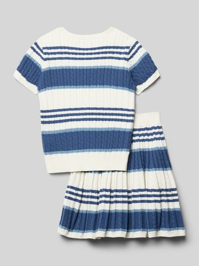 Polo Ralph Lauren Kids Regular Fit Set aus Strickpullover und Rock aus reiner Baumwolle Offwhite 3