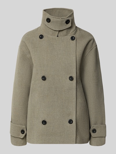 Topshop Trenchcoat mit hohem Stehkragen Mittelgrau 1