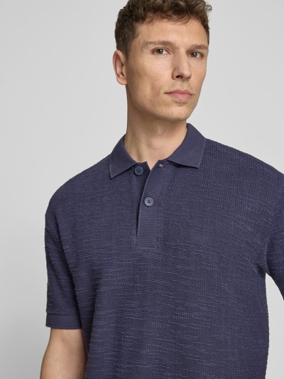 Marc O'Polo Relaxed Fit Poloshirt aus Baumwoll-Mix Dunkelblau 3