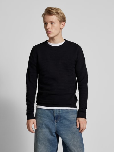 Jack & Jones Sweter z dzianiny z okrągłym dekoltem model ‘OTTO’ Czarny 4