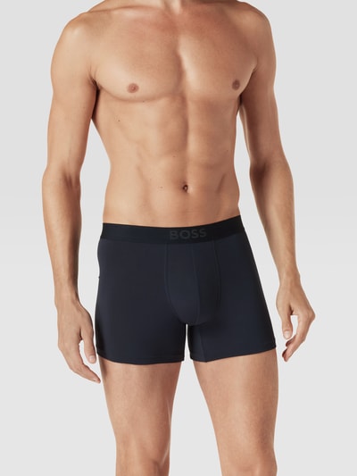 BOSS Boxershort met logo in band in een set van 2 stuks, model 'UltraSoft' Donkerblauw - 1