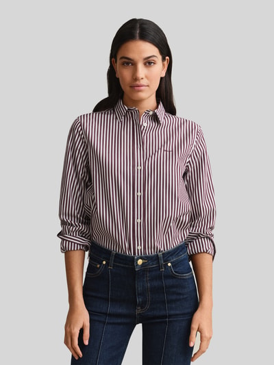 GANT Regular Fit Hemdbluse mit Logo-Stitching Bordeaux 4