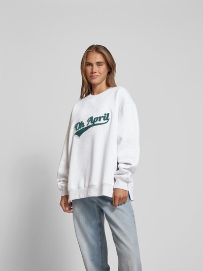 OH APRIL Oversized Sweatshirt aus Baumwoll-Mix Hellgrau 4