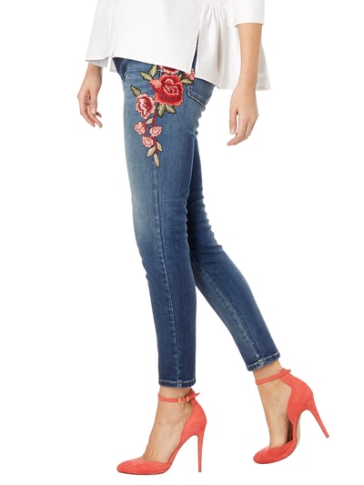 Cambio Slim Fit 5-Pocket-Jeans mit floralen Stickereien Jeansblau 6