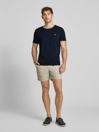 Christian Berg Men T-shirt met ribboorden Marineblauw - 1