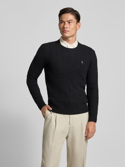 Polo Ralph Lauren Regular fit gebreide pullover van een mix van wol en kasjmier Antraciet - 4