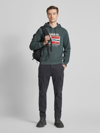 Napapijri Hoodie mit Label-Print Modell 'BIG FLAG' Khaki 1