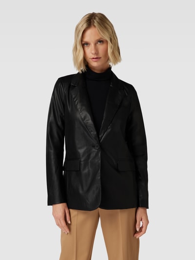 Vero Moda Blazer in leerlook, model 'OLYMPIA' Zwart - 4