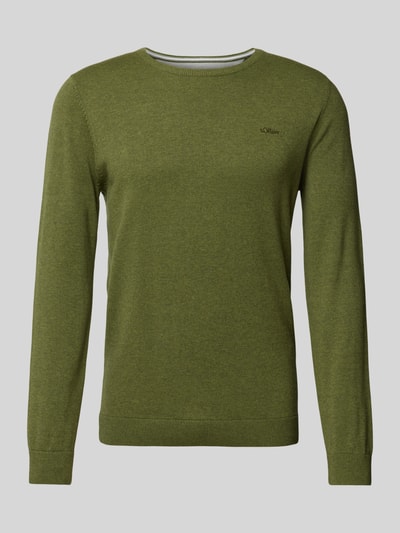 s.Oliver RED LABEL Gebreide pullover met ribboorden Olijfgroen - 2