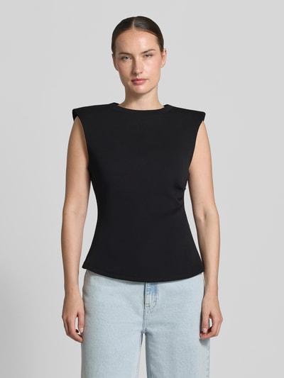 YAS Blouse met gelegde plooien model 'Pina' Zwart - 4