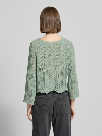 Only Cropped Strickpullover mit Baumwoll-Anteil Modell 'NOLA' Schilf 5