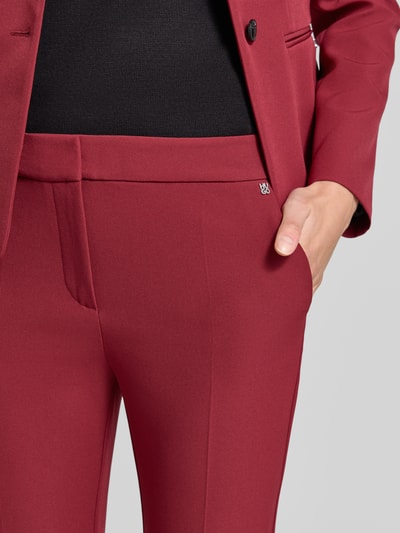 HUGO Schmale Hose mit Label-Detail Modell 'Hagonia-1' Dunkelrot 3