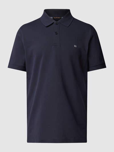 Christian Berg Men Koszulka polo o kroju slim fit w jednolitym kolorze Granatowy 2