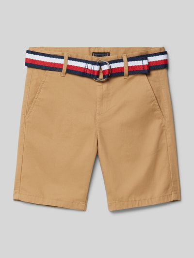 Tommy Hilfiger Teens Bermudas mit Stoffgürtel Camel 1