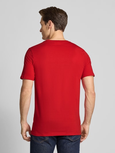 Lindbergh T-shirt met labelprint, model 'Copenhagen' Rood - 5