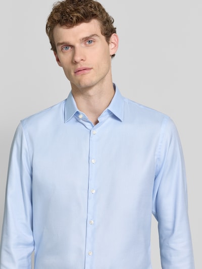 Jake*s Slim Fit Business Hemd aus Baumwolle mit Kentkragen Bleu 3
