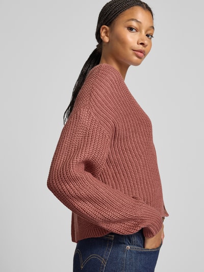 Only Regular Fit Strickjacke mit überschnittenen Schultern MODELL 'CAROL' Mauve 3