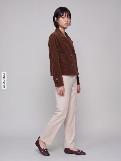 ONLY Regular Fit Kurzmantel aus reiner Baumwolle Modell 'FREJA' Schoko 1