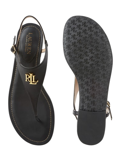 Lauren Ralph Lauren Sandalen aus Leder Modell 'Ellington' Black 4