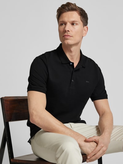 Brax Regular Fit Poloshirt mit Label-Print Modell 'Pete' Black 3