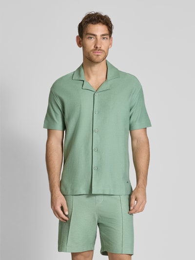 JOOP! Collection Koszula casualowa męska JOOP! Collection;Czysta bawełna;Krój regular fit;Model ‘Pedro’;Kołnierz z połami;Listwa guzikowa;Długość tyłu w rozmiarze M: 72 cm;Szerokość ramion w rozmiarze M: 54 cm;Długość rękawa w rozmiarze M: 23 cm Jasnozielony 4