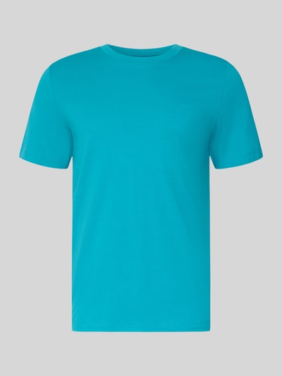 Produktfoto, Regular Fit T-Shirt aus reiner Baumwolle von s.Oliver RED LABEL in Uni-Optik, Rundhals, Kurzarm, Jersey, Label-Schriftzug, türkis