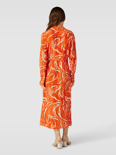 Selected Femme Wikkeljurk met all-over motief Oranje - 5