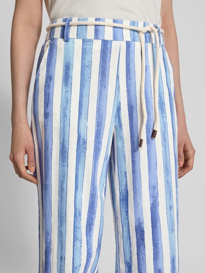 Christian Berg Woman Wide Leg Leinenhose mit Bindgegürtel Sky 3
