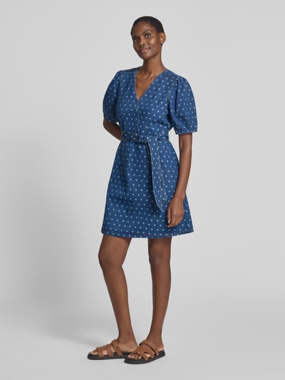 YAS Mini-jeansjurk met strikceintuur, model 'PRIKKA' Jeansblauw - 1