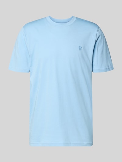 Produktfoto, jasnoniebieski Regular Fit T-Shirt mit Logo-Stitching von MCNEAL z czystej bawełny, okrągły dekolt, długość pleców w rozmiarze M: 70 cm