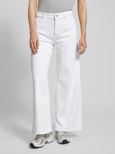 Cambio Jeansy o rozkloszowanym, skróconym kroju model ‘PALLAZZO’ Biały 4