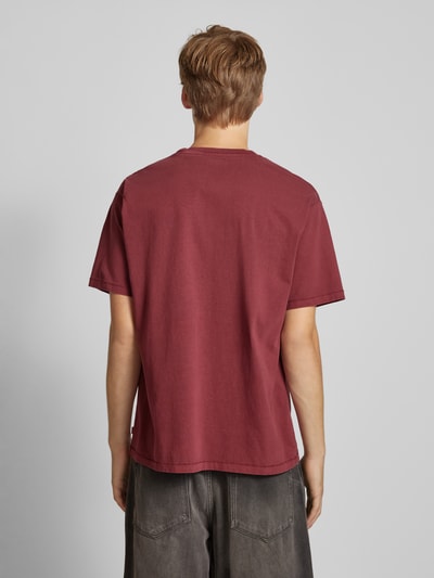 Levi's® T-shirt met logostitching, model 'ORIGINAL' Bordeaux - 5