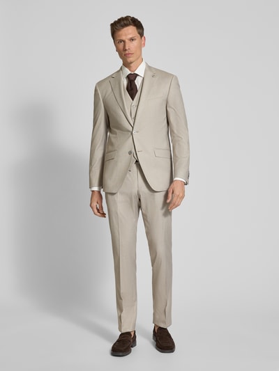 HECHTER PARIS Regular Fit 2-Knopf-Sakko mit Pattentaschen Modell 'X-Tension' Taupe 1