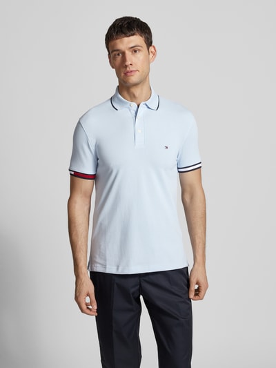 Tommy Hilfiger Slim Fit Poloshirt aus Baumwoll-Elasthan-Mix Hellblau 4