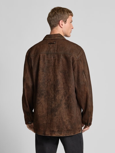 G-Star Raw Relaxed Fit Jacke in Leder-Optik Modell 'Chore' Rostrot 5